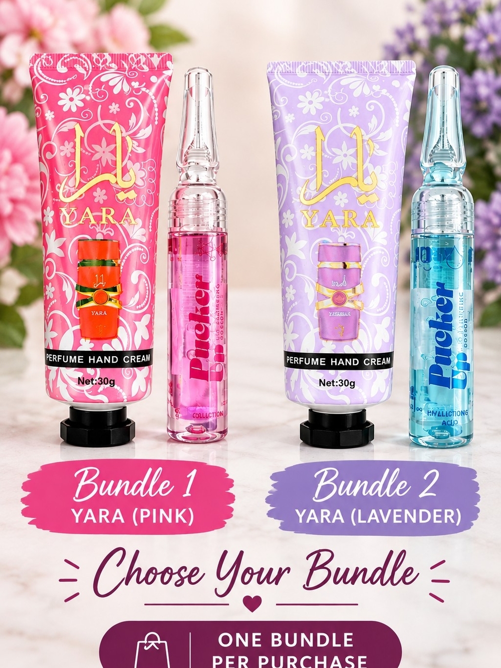 Yara Hand Cream & Lip Plumper Duo - Choose 1